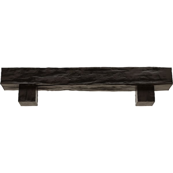 Kit W/ Alamo Corbels, Premium Walnut, 6H  X 8D X 84W Riverwood Faux Wood Fireplace ManteL